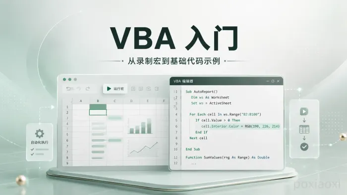 Excel表格中的VBA怎么写?常见语法与基础示例 Excel表格中的VBA怎么写?常见语法与基础示例
