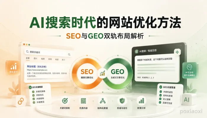 AI搜索时代的网站优化方法:SEO与GEO双轨布局解析 AI搜索时代的网站优化方法:SEO与GEO双轨布局解析