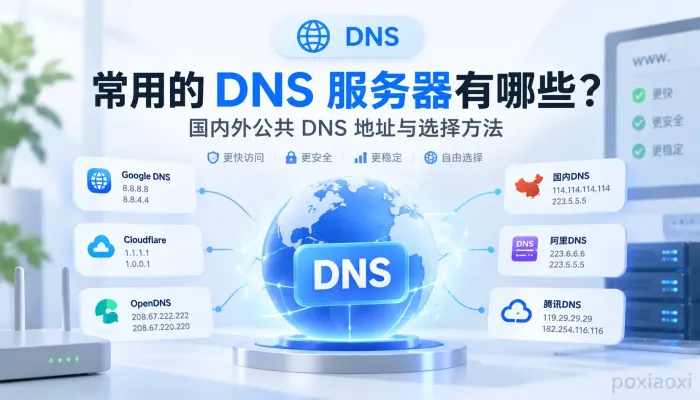 常用的DNS服务器有哪些?国内外公共DNS地址与选择方法 常用的DNS服务器有哪些?国内外公共DNS地址与选择方法