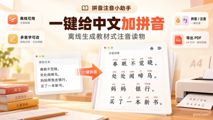 Pinyin Annotator:一键给中文文章添加拼音和注音的开源工具 Pinyin Annotator:一键给中文文章添加拼音和注音的开源工具