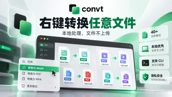 图片视频怎么快速转格式?Convt右键文件转换工具介绍 图片视频怎么快速转格式?Convt右键文件转换工具介绍