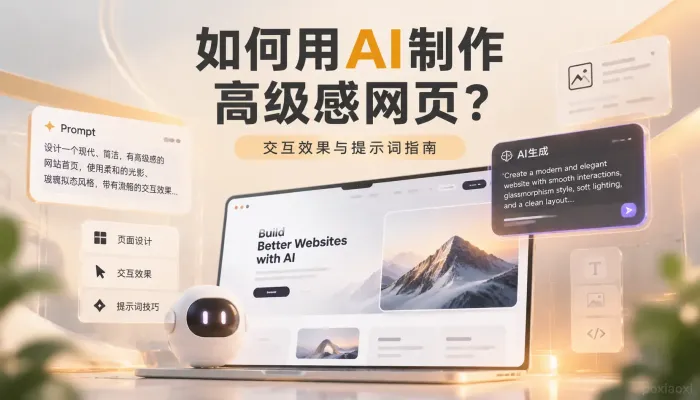 如何用AI制作高级感网页?交互效果与提示词指南 如何用AI制作高级感网页?交互效果与提示词指南